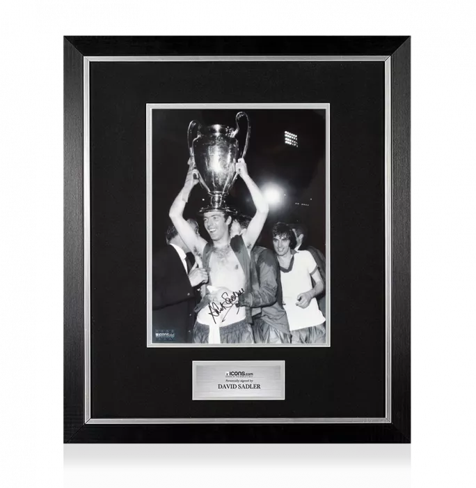 David Sadler Signed Manchester United European Cup Winner Print In Premium Photo Frame