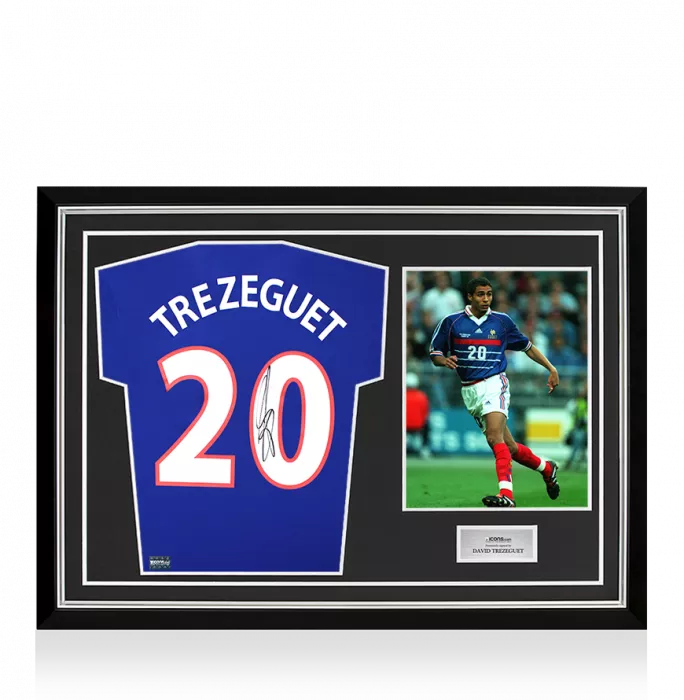David Trezeguet Back Signed France 2024 Home Shirt In Hero Frame: Option 1