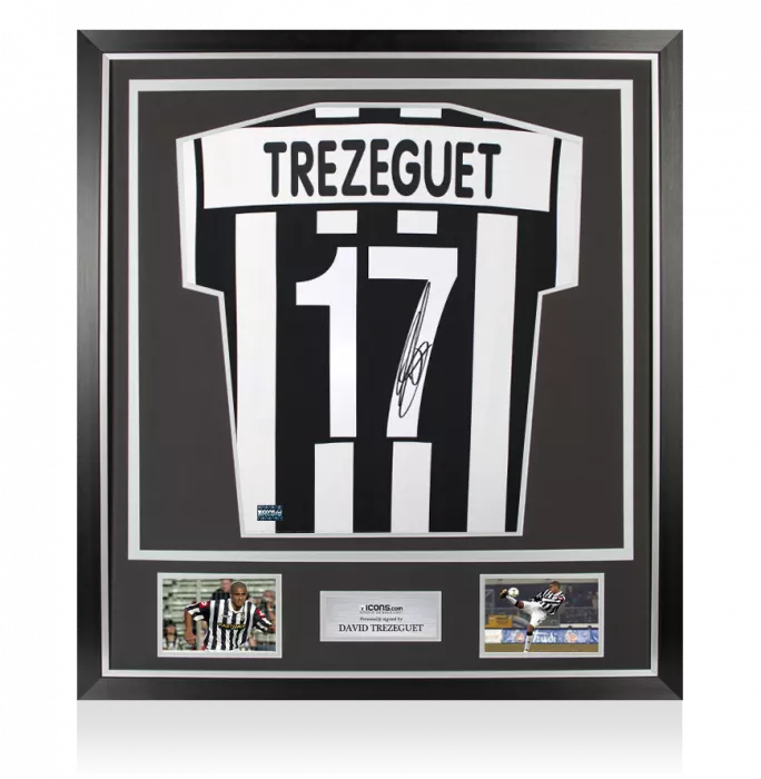 David Trezeguet Back Signed Juventus 2001-02 Home Shirt In Classic Frame