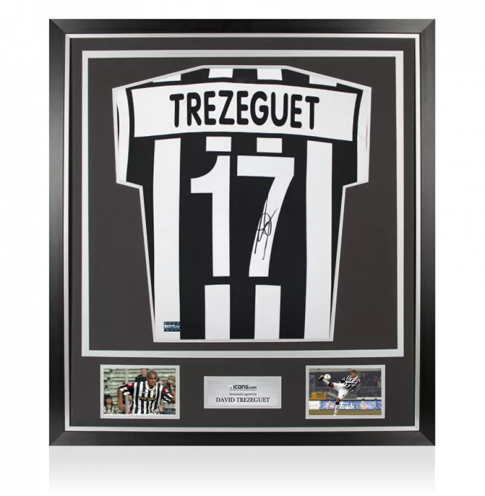 David Trezeguet Back Signed Juventus 2001-02 Home Shirt In Classic Frame