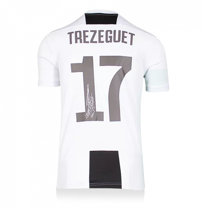 David Trezeguet Back Signed Juventus 2018-19 Home Shirt With Fan Style Numbers In Hero Frame: Option 1