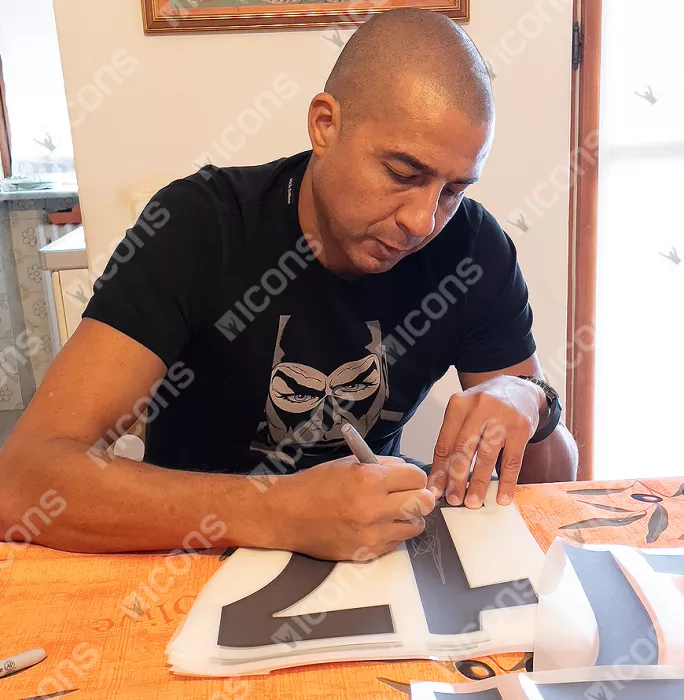 David Trezeguet Back Signed Juventus 2018-19 Home Shirt With Fan Style Numbers In Hero Frame: Option 1