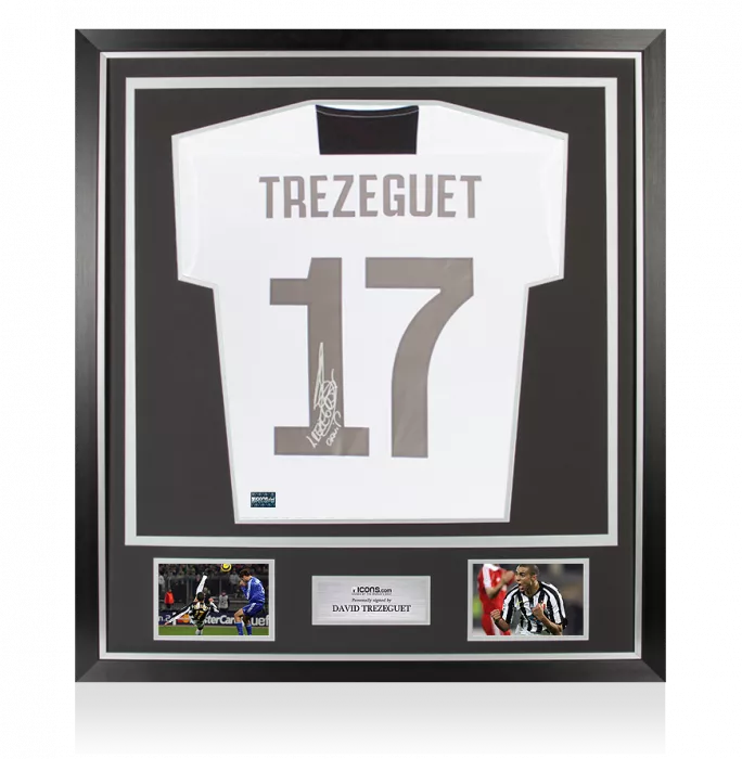 David Trezeguet Back Signed Juventus 2018-19 Home Shirt With Fan Style Numbers In Classic Frame