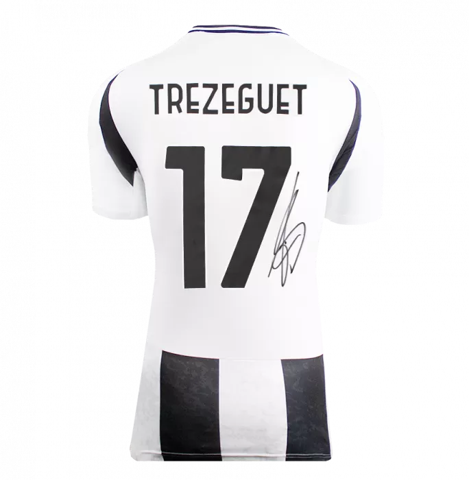David Trezeguet Back Signed Juventus 2024-25 Home Shirt With Fan Style Numbers In Hero Frame: Option 1