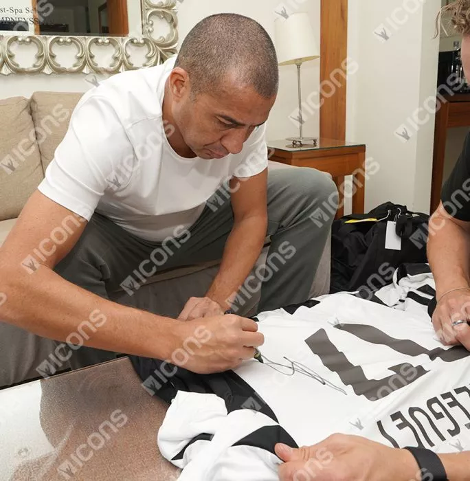 David Trezeguet Back Signed Juventus 2024-25 Home Shirt With Fan Style Numbers In Deluxe Packaging