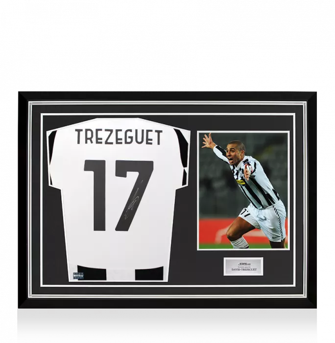 David Trezeguet Back Signed Juventus 2024-25 Home Shirt with Fan Style Numbers In Hero Frame: Option 1