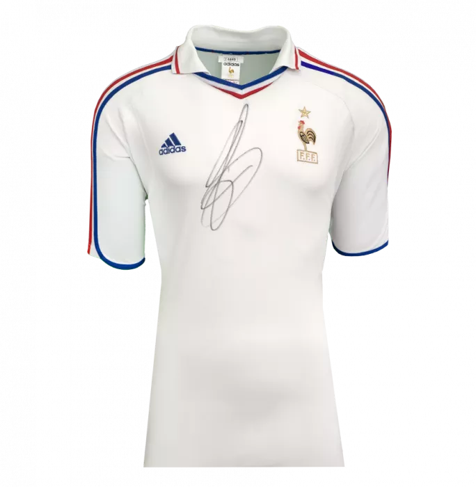 David Trezeguet Front Signed France 2000-02 Away Shirt In Hero Frame: Option 1