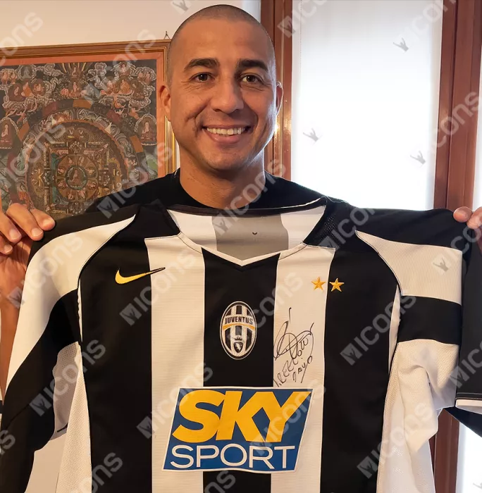 David Trezeguet Front Signed Juventus 2004-05 Home Shirt In Classic Frame