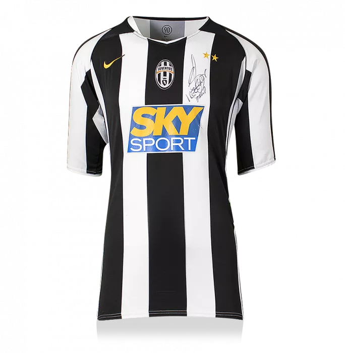 David Trezeguet Front Signed Juventus 2004-05 Home Shirt In Classic Frame