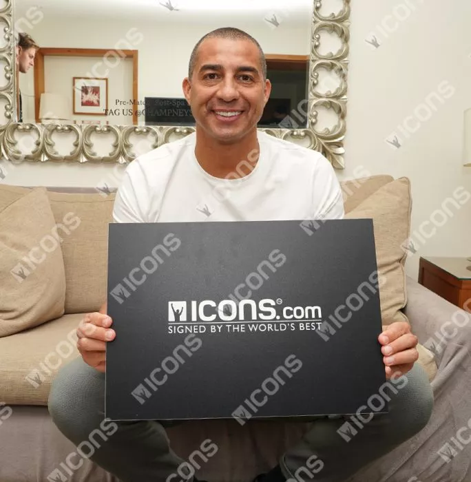 David Trezeguet Signed France Photo In Black Wooden Frame