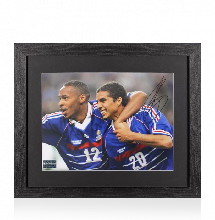 David Trezeguet Signed France Photo In Black Wooden Frame