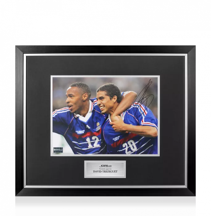 David Trezeguet Signed France Photo In Premium Photo Frame