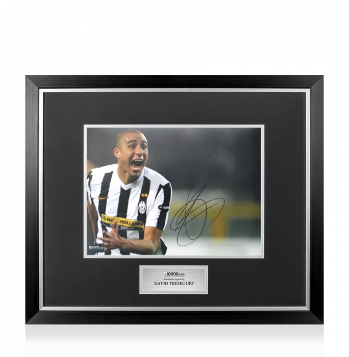 David Trezeguet Signed Juventus Photo In Premium Photo Frame
