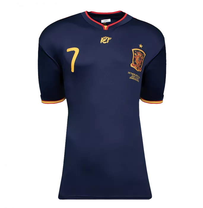 David Villa Back Signed Spain 2010 Away Shirt In Classic Frame