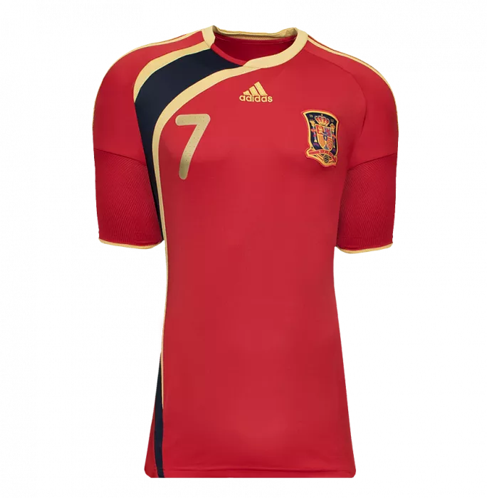 David Villa Signed Spain 2009 Home Shirt Inscription - "2008 UEFA EURO Winner" In Hero Frame: Option 1