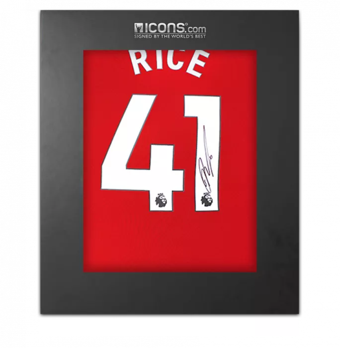 Declan Rice Back Signed Arsenal 2024-25 Home Shirt In Deluxe Packaging