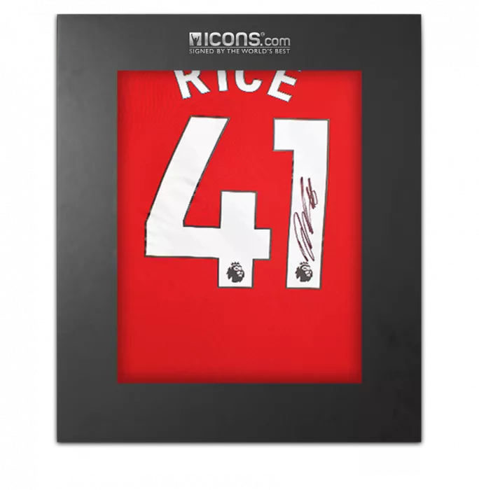 Declan Rice Back Signed Arsenal 2024-25 Home Shirt In Deluxe Packaging