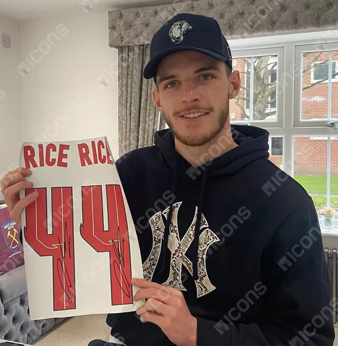 Declan Rice Back Signed England 2020-21 Home Shirt