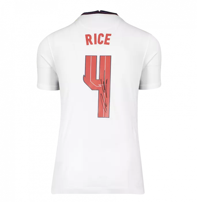 Declan Rice Back Signed England 2020-21 Home Shirt