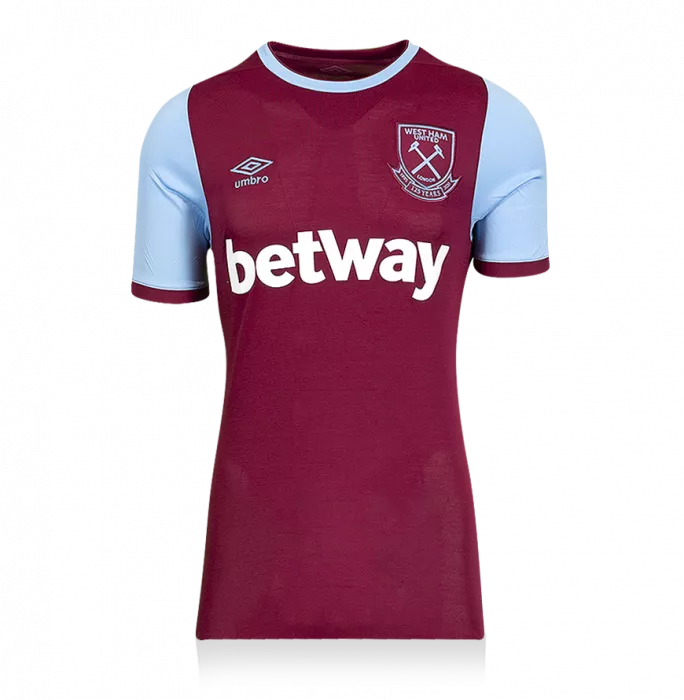 Declan Rice Back Signed West Ham United 2020-21 Home Shirt In Hero Frame: Option 1