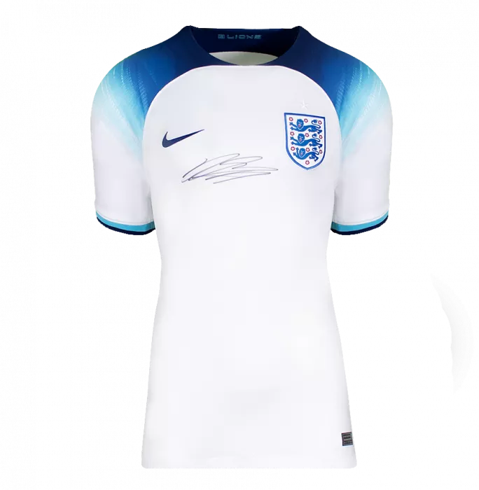 Declan Rice Front Signed England 2022 Home Shirt In Classic Frame