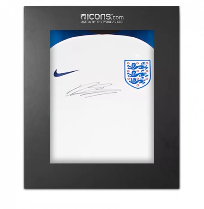Declan Rice Front Signed England 2022 Home Shirt In Deluxe Packaging