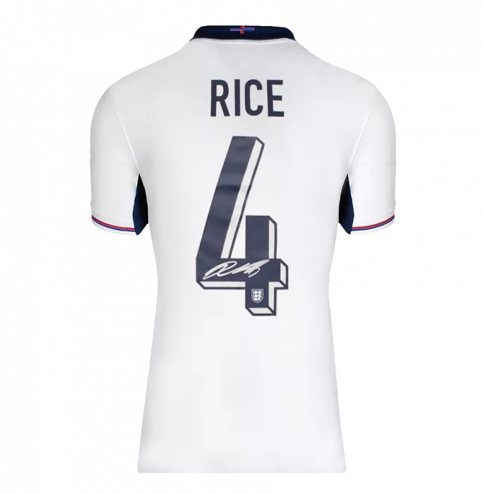 Declan Rice Signed England 2024 Home Shirt In Deluxe Packaging