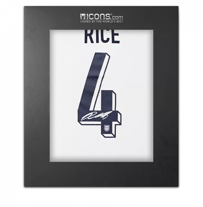 Declan Rice Signed England 2024 Home Shirt In Deluxe Packaging