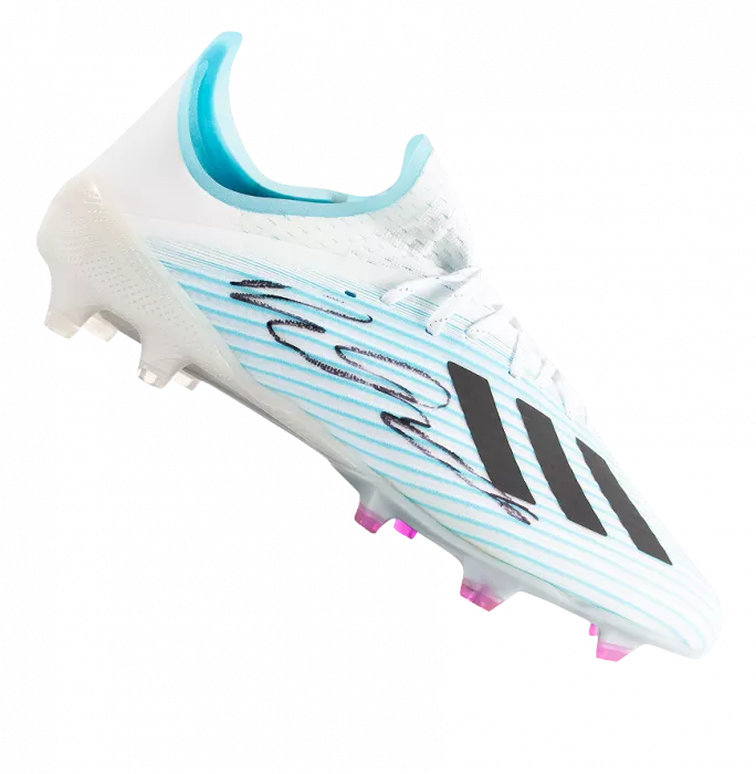 Declan Rice Signed White And Blue Adidas X19.1 High End Boot