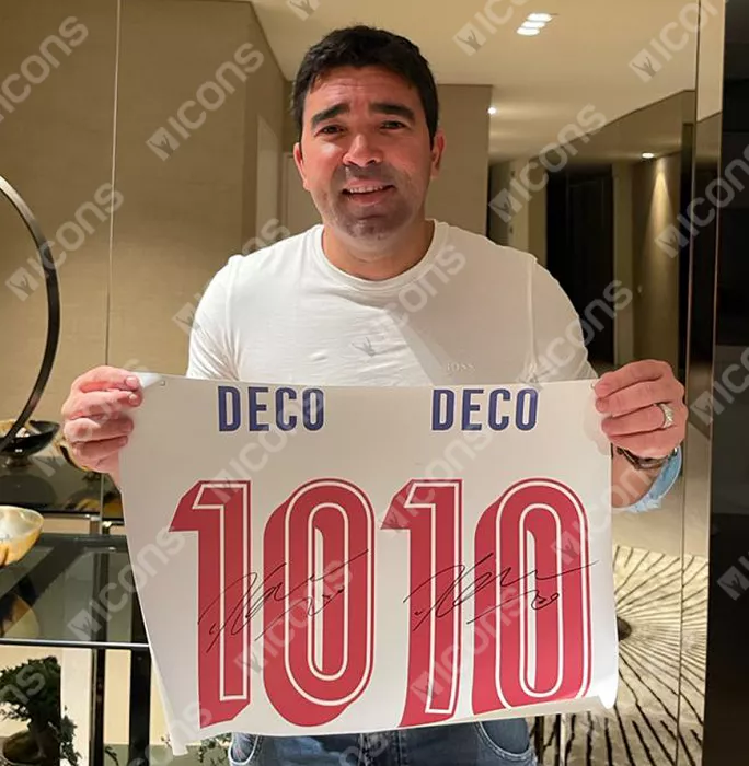 Deco Back Signed Modern FC Porto Home Shirt In Hero Frame: Option 1