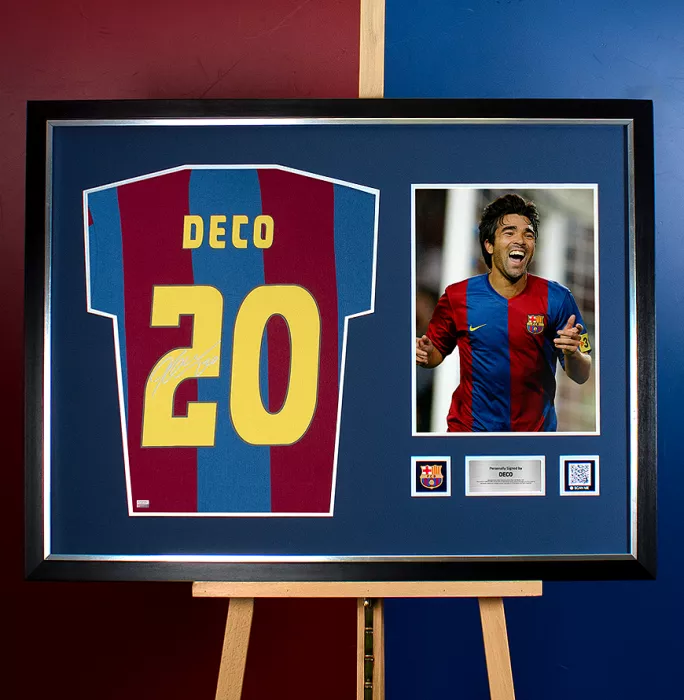 Deco Official FC Barcelona Back Signed And Framed Retro Home Shirt