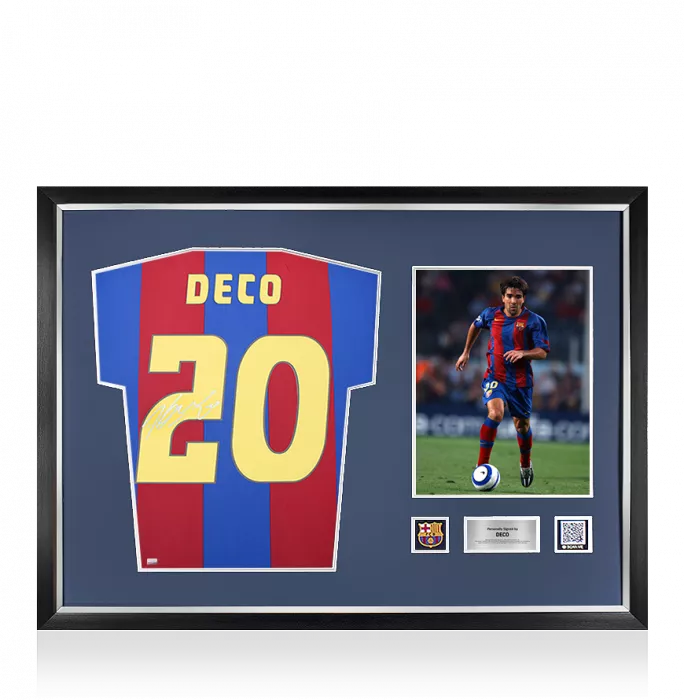 Deco Official FC Barcelona Back Signed and Framed Retro Home Shirt