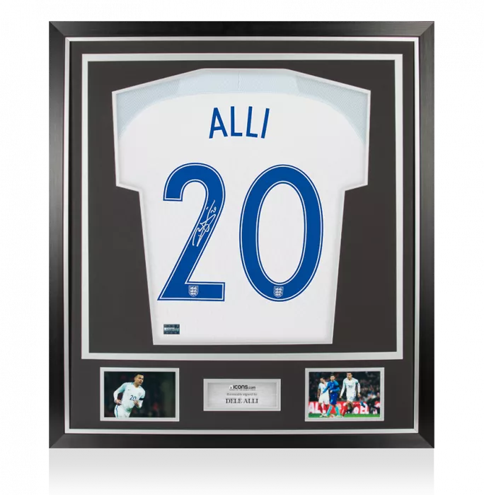 Dele Alli Back Signed England 2016 Home Shirt In Classic Frame