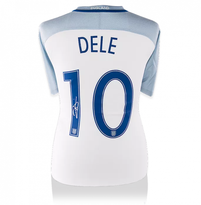 Dele Alli Back Signed England 2016 Home Shirt: Number 10 Edition