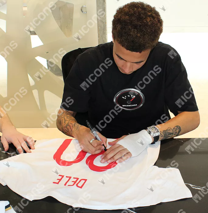 Dele Alli Back Signed England 2018-19 Home Shirt With Fan Style Numbers In Classic Frame