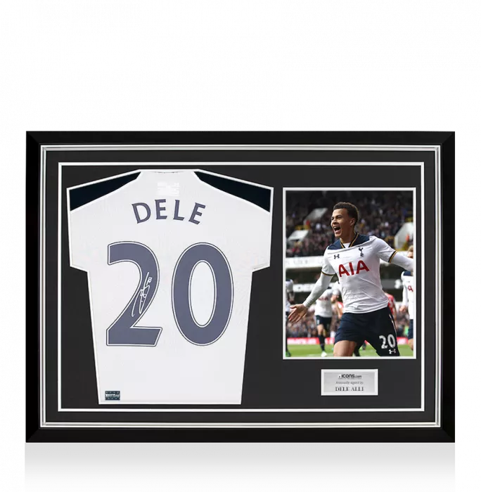 Dele Alli Back Signed Tottenham Hotspur 2016-17 Home Shirt Home Shirt In Hero Frame: Option 1