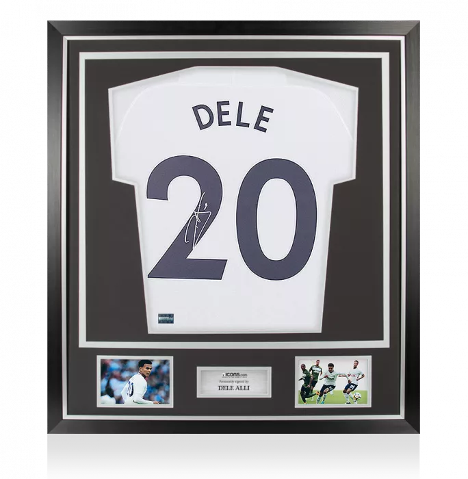 Dele Alli Back Signed Tottenham Hotspur 2017-18 Home Shirt With Fan Style Numbers In Classic Frame