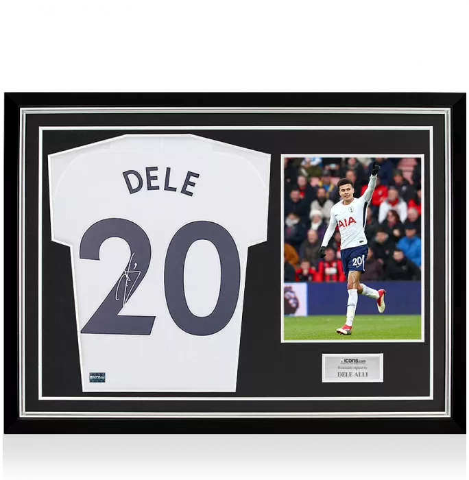 Dele Alli Back Signed Tottenham Hotspur 2017-18 Home Shirt In Hero Frame: Option 1