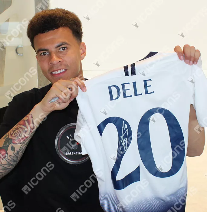 Dele Alli Back Signed Tottenham Hotspur 2018-19 Home Shirt In Classic Frame: UEFA Champions League Edition