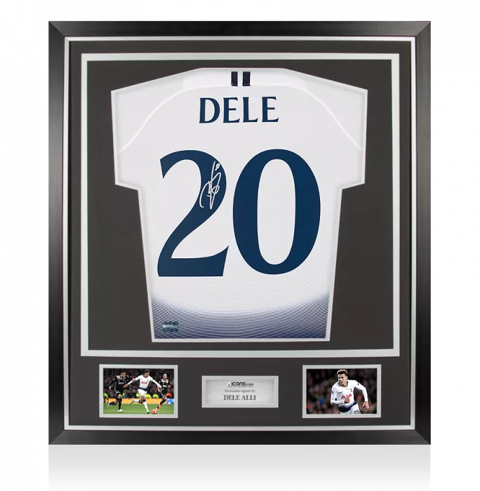 Dele Alli Back Signed Tottenham Hotspur 2018-19 Home Shirt In Classic Frame: UEFA Champions League Edition
