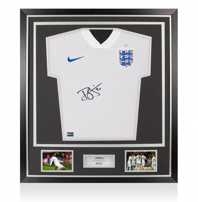 Dele Alli Front Signed England 2014-15 Home Shirt In Classic Frame