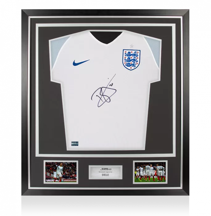 Dele Alli Front Signed England 2016 Home Shirt In Classic Frame