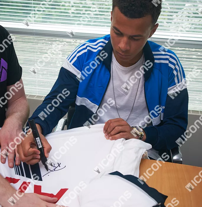 Dele Alli Front Signed Tottenham Hotspur 2015-16 Home Shirt In Classic Frame