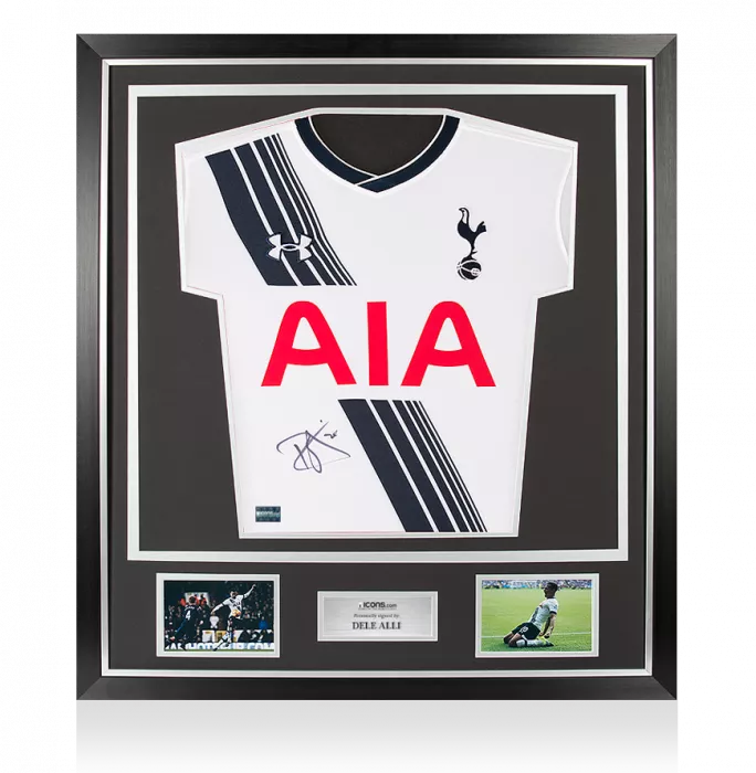 Dele Alli Front Signed Tottenham Hotspur 2015-16 Home Shirt In Classic Frame