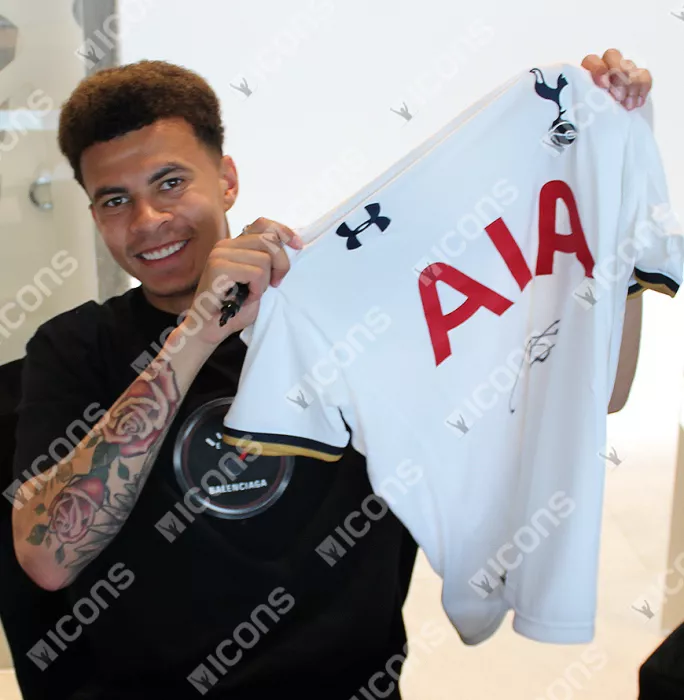 Dele Alli Front Signed Tottenham Hotspur 2016-17 Home Shirt In Classic Frame