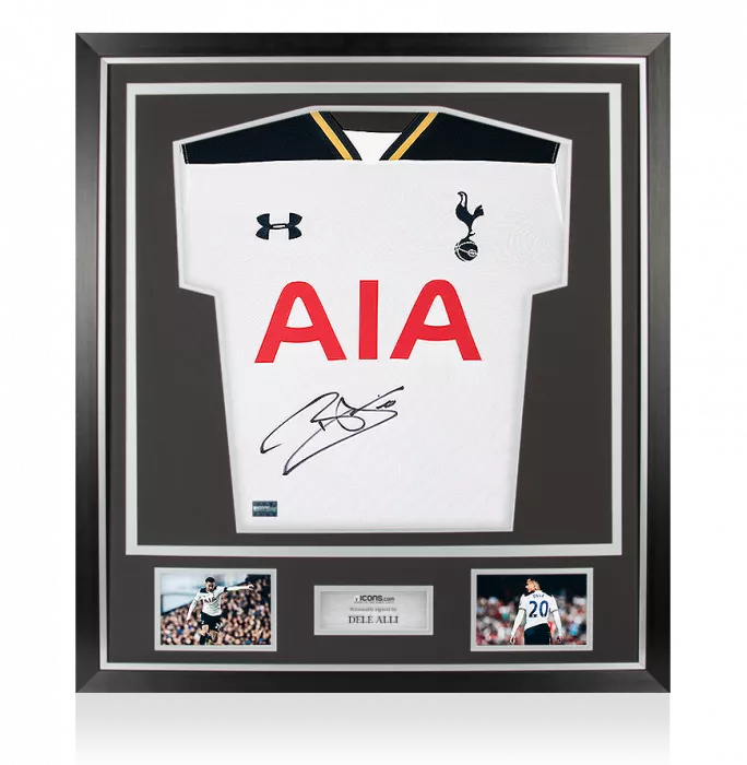 Dele Alli Front Signed Tottenham Hotspur 2016-17 Home Shirt In Classic Frame