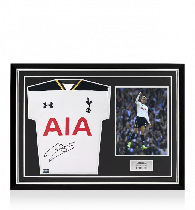 Dele Alli Front Signed Tottenham Hotspur 2016-17 Home Shirt Home Shirt In Hero Frame: Option 1