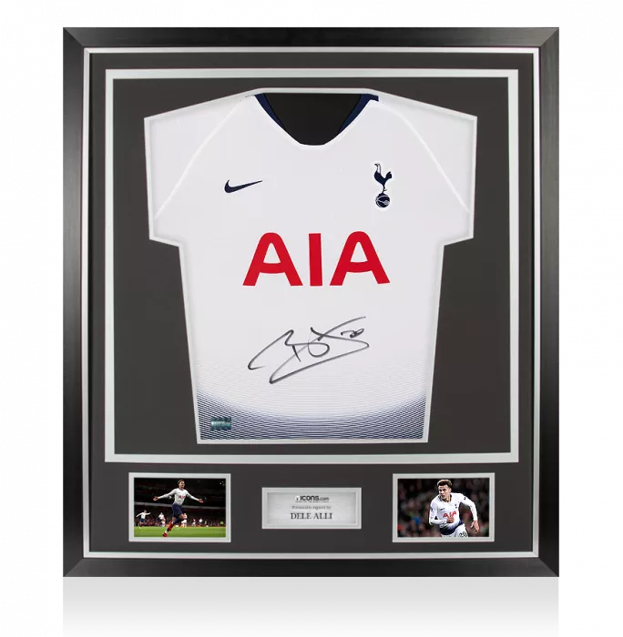 Dele Alli Front Signed Tottenham Hotspur 2018-19 Home Shirt In Classic Frame