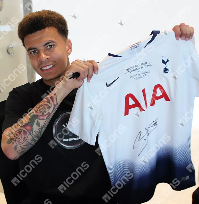 Dele Alli Front Signed Tottenham Hotspur 2018-19 Home Shirt: Tottenham Stadium Inaugural Match Edition