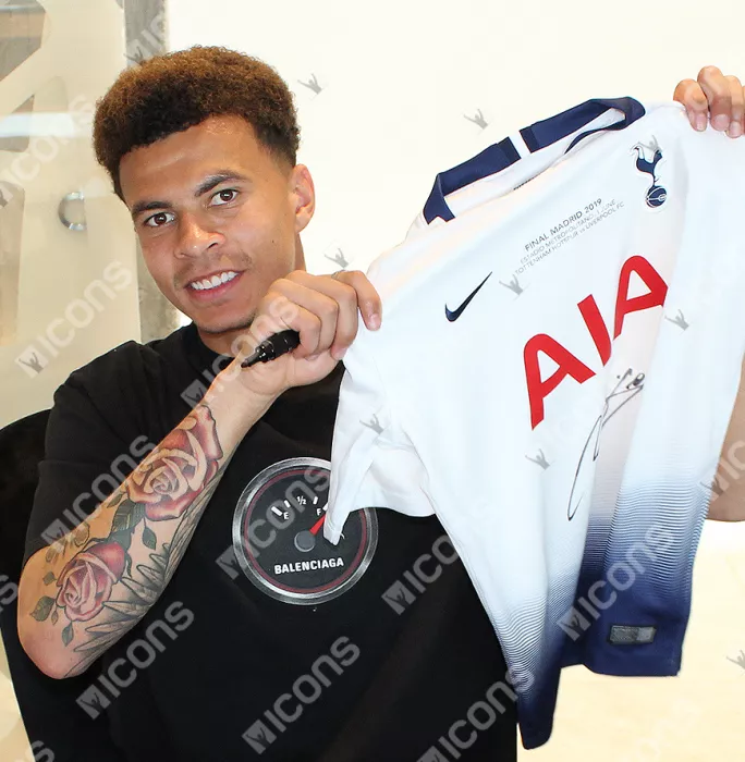 Dele Alli Front Signed Tottenham Hotspur 2018-19 Home Shirt: 2019 UEFA Champions League Final Edition